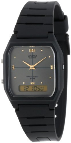 Casio AW48HE-8AV Ana-Digi Reloj de Doble Hora para Hombre, Negro, Digital, Movimiento de Cuarzo, Negro, Digital, Movimiento de Cuarzo