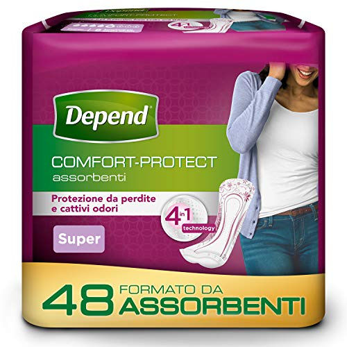 Depend Comfort-Protect Mutande Assorbenti Donna, 48 Mutande per Incontinenza Donna, Ultra Assorbenti e Traspiranti