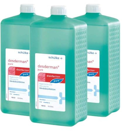 3x 1000 ml Eurofl. Schülke Desderman Händedesinfektionsmittel Desinfektionsmittel, farbstoff-/parfümfrei