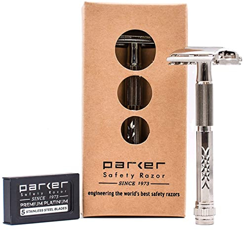 Parker Rasierhobel, Modell 60R Rasierhobel und 5 Parker Platinum Rasierklingen