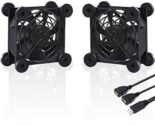 upHere PC Fan, 80mm Silent USB Fan Compatible with Computer / PS4 / TV Box/AV Cabinet