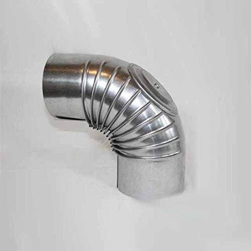 AdoroSol Rohrbogen 90° gerippt mit Reinigungstür Ø 130 mm feueraluminiertes Rauchrohr Knie
