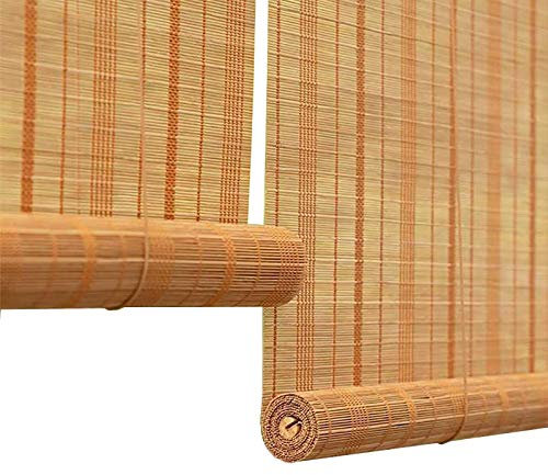 Store Enrouleur Occultant Pergola Extérieure Stores À Rouleau en Bambou avec Raccords, 85cm/105cm/125cm/145cm de Large, Style Japonais Filtrage de La Lumière Store de Jardin Extérieur