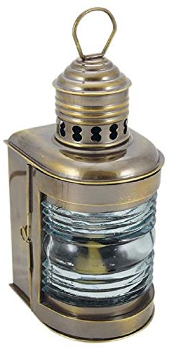 Mastlampe antik Schiffslampe 23cm Messing Petroleumbrenner Lampe