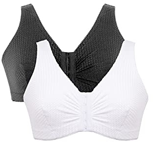 Ladies Pack Of Two Front Fastening Bra Non Wired Magic Comfort Bra