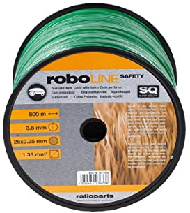 Ratioparts Câble de délimitation Safety pour Robot Tondeuse Ø 3,8 mm x 800 m (câble Ø 1,35 mm²), Vert