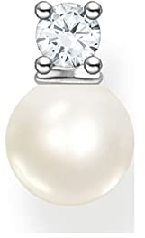 THOMAS SABO Damen Einzel Ohrstecker Perle mit weißem Stein 925 Sterlingsilber H2214-167-14