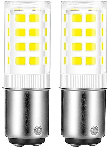 SSXBF BA15D LED Double Contact Bayonet Base 120 Volts 4W Bulb，Daylight 6000K,40W Halogen Replacement Bulb，Sewing Machine Bulbs Pack of 2……