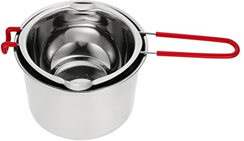 BESTonZON 1 Jeu Pot Fondre Marmite à Chocolat Fondoir à Chocolat Creuset Pour Bonbons Au Beurre Bain-marie Casserole Creuset De Cuisson Chauffe-lait Acier Inoxydable Caramel Self Made