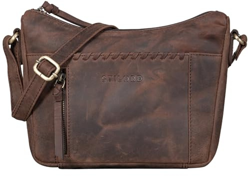 STILORD Nia Damen Umhängetasche Klein Leder Handtasche Frauen zum Umhängen Vintage Kleine Geflochtene Lederhandtasche Lady Elegant Abendtasche Hand Tasche Echtleder Farbe:Zamora - braun