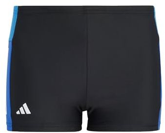 adidas Bambino Colourblock 3-Stripes Swim Boxers, Black/Bright Royal/Royal Blue, 18-24 Mesi