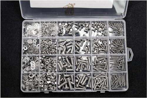 Roedax Ringschraube, 860 Stück Ringmuttern, M2, M3, M4, M5, Mutternschraube, Sechskant-Innensechskantschraubensatz, Edelstahl-Schraubring, Ringschraube