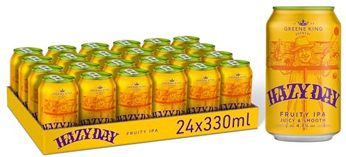 Greene King Hazy Day IPA Beer, 24 x 330ml Cans, Hazy IPA, 4.3% ABV