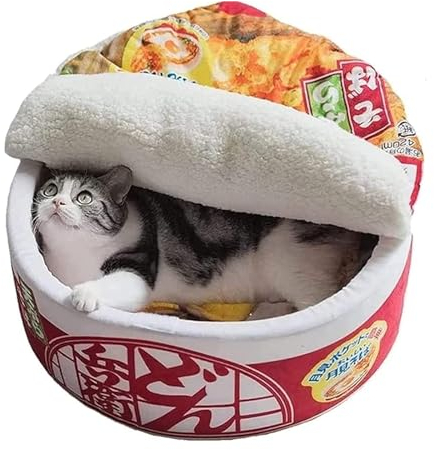 YPDOPORA Ramen Noodle Dog & Cat Bed, Creative Pet Nest Covered for Indoor Keep Warm And Comfortable, Detachable Soft Pet Bed Suitable for Small Cats And Dogs,A,M