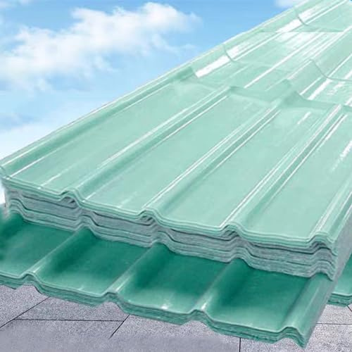 Schlagfesti Wellplatte Dachpaneele,1,2 Mm Dicke FRP-Tageslichtplatte Sonnenschutz-Profilblech Uv-Schutz Trapezblech Dachplatten,1/3/5/7/10/14/16 Stück,für Wintergarten (0.9x1.3m/35x51in,7 Pcs)