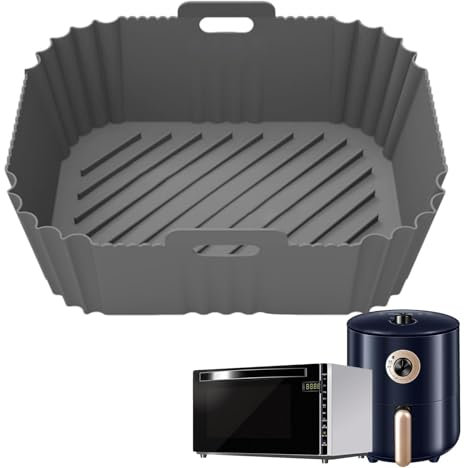 LearnLyrics Heißluftfritteusen-Silikontopf, Silikon-Luftfritteusen-Einsätze, lebensmittelecht | Zubehör für Heißluftfritteusen, Ersatz-Pergamenteinlagen, wiederverwendbar