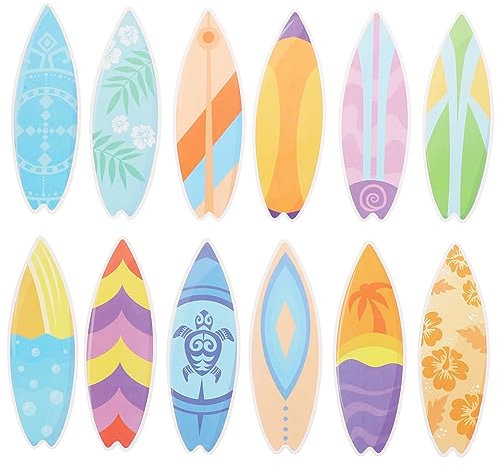 CORHAD 60 Stücke Hawaii Aufkleber Set Dekorative Surfbrett Klassenzimmer Themen Mini Surfbrett Aufkleber