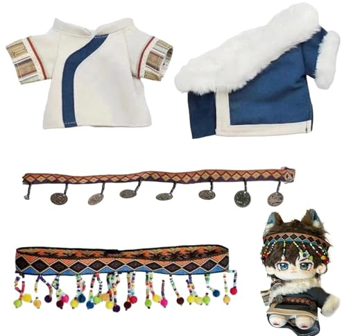 Kleidung für 20,3 cm große Puppen, Kleidung für Baumwollpuppen, tibetische Kleidung für Plüschpuppen, Bekleidung, Sammlerstücke für Kinder, Mädchen, Erwachsene, Sammlerstücke