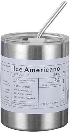 Americano Tumblers - Bicchiere da caffè americano ghiacciato, portatile, in acciaio inox, per uomini e donne