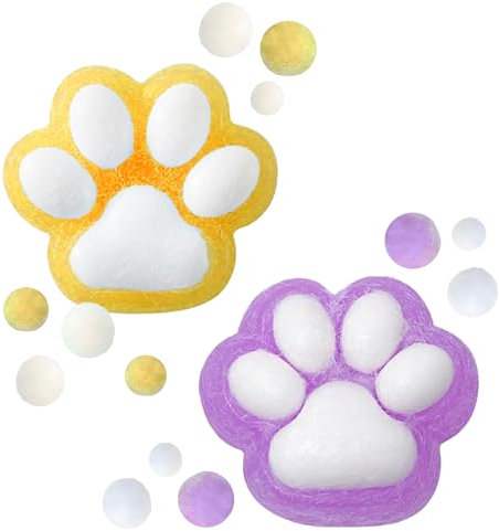 Cat Paw Squishy, 2 Stück Katzenpfoten Quetschspielzeug mit Bällen Lustig,Cat Paw Anti Stress Bälle,Cat Paw Squishies,Cat Paw Squeeze Toy,Kann Die Aufmerksamkeit Fokussieren und Ängste Lindern