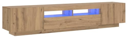 vidaXL TV-Schrank mit LED-Leuchten Artisan-Eiche 200x35x40 cm