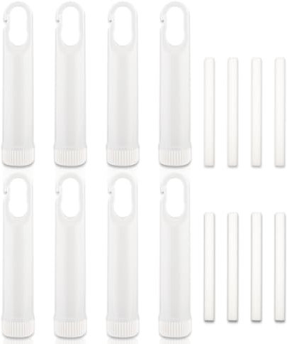 MaNeaz 8 Stücks Inhalierstift Riechstifte Für Ätherische Öle Mit Haken Riechstifte Naseninhalator Stift Mit Baumwoll-Dochte （Weiß）