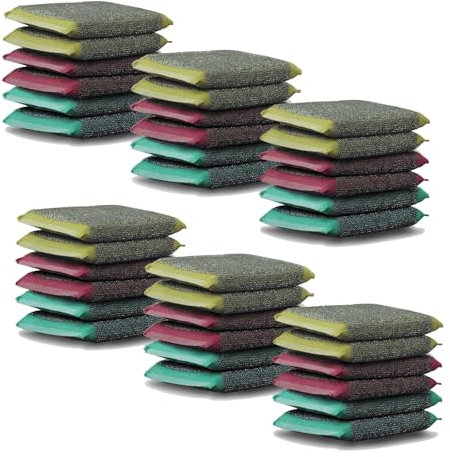 CARXB Estropajo Esponja de Acero Inoxidable, Esponja de Limpieza Antibacteriano,para Cocina,Fregar,de Doble Cara,Lavables,Reutilizar(Size:36pcs)