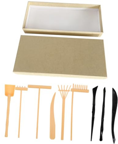 Vaguelly 1set Mini Zen Garden Rake Set Sand Garden Tools for Desk Decor Includes Tools Rakes for Creative Sand Art and Relaxation