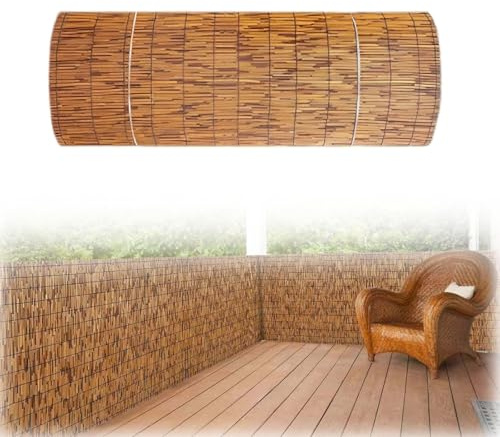 Schilfrohrmatte Aus Bambus 100 Cm 120 Cm 130 Cm Hoch, Sichtschutzzaun Natürliche Schilfzaun Für Draußen/Garten/Dach/Hofdekoration, Strandflair Schilfzaun Leicht Zu Installieren(130x250cm(4.3x8.2FT))