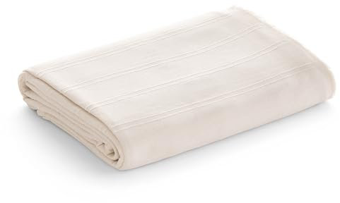 GAMUSI Funda sofá 2 plazas Multiusos, Colcha Cama 90/105 cm, Jarapa Foulard cubrecama Mantas de Sofa Suave Resistente Liso - 180x280 cm, Crudo