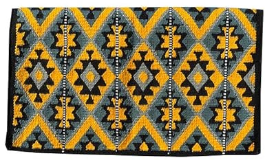 Western Show Schabracke/Decke für Pferde – handgefertigte Woll-Satteldecke mit neuseeländischem Design, normale Größe 86,4 cm L x 96,5 cm B x 2,5 cm dick, langlebig und bequem für Reiten A548