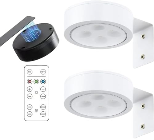 2 Luce per Quadro Senza Fili Ricaricabile, Faretto per Quadri a Batteria Applique LED da Parete Interno USB con Telecomando Luce Notturna Magnetica per Armadio Esposizione Pittura Arte Dipinti