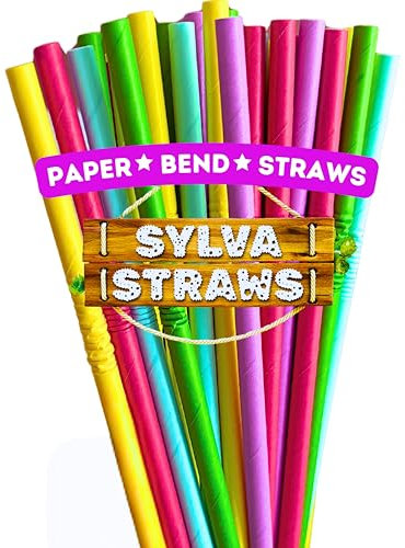 Colorful Paper Bendy Straws – Disposable and Durable Drinking Straws for Smoothies, Milkshakes, Slushies – Multicolor Paper Straws for Cold Drinks, Parties, Events, Cafes, and Daily Use (Pack of 100)