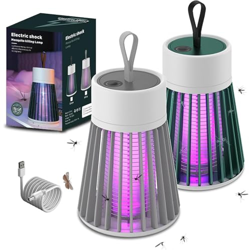 Helve Buzz Antizanzare Originale, Helvezen Zanzare, Helvezen Antizanzare, Lampada Ammazza 3 In 1, Portatile, Ricaricabile, Impermeabile Ipx4 (Verde + Grigio)