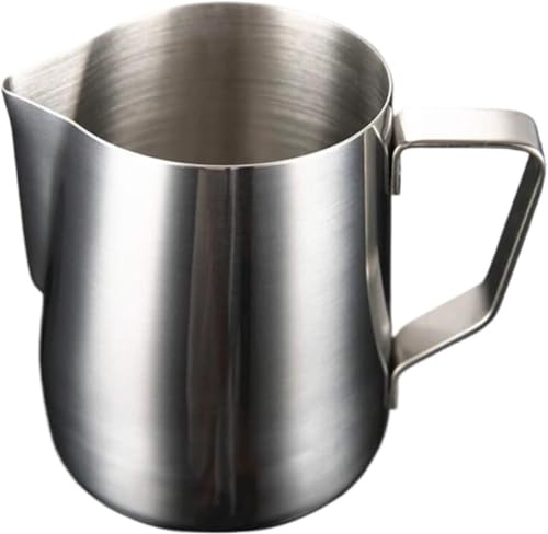 YUEKOPOU latas de espuma de leche, tazas de extracción Jarras de acero inoxidable for espumar leche (2 unidades, varios tamaños)(600ml)