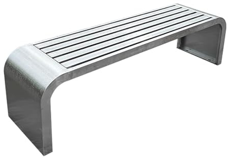 Väderbeständig Trädbänk, Rostfri Utomhusbänk Utan Ryggstöd, Modern Trädgårds Och Uteplatsbänk 500kg Kapacitet, Kan Förankras(Natural,150 * 40 * 42cm)