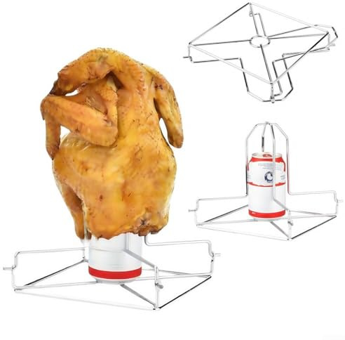 Eawfgtuw Grille à rôtir pliable en acier inoxydable pour griller et four, design vertical robuste pour une cuisson uniforme de la dinde, du poulet et du porc, lave-vaisselle