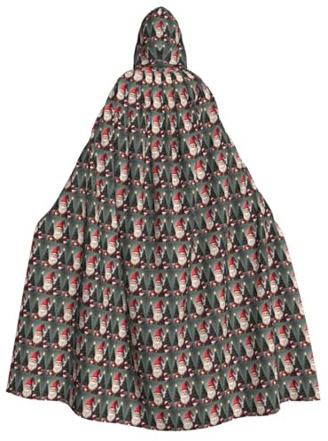 JGHHOUN Jul traditionellt tomte tryck vuxen mantel med huva kostym cosplay maskerad karneval fest säsongsfirande