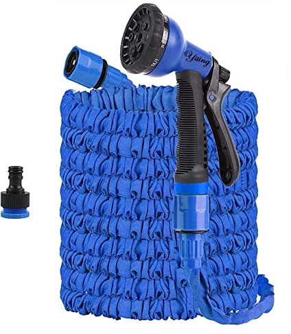 Yiting Expandable Garden Hose 25ft/50ft/100ft/125ft, Hose 5m/15m, Magic Garden Hose Pipe with 8 Function Spray Nozzle and 3/4&1/2 Fittings, Anti-Leakage Latex Core Flexible Expanding Water Hose