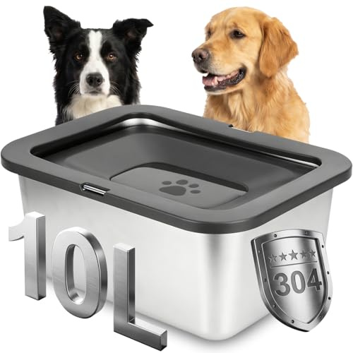 Nobleza - 10L Bebedero Antigoteo para Perro – Cuenco de Agua de Acero Inoxidable 304, Tazón Flotante Antideslizante, Ideal para Perros Medianos y Grandes