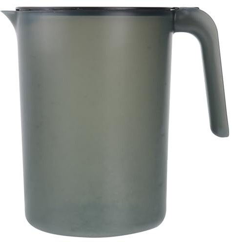 HOMSFOU Brocca per Bevande in Plastica 2000ml Nera con Coperchio e Manico, Bollitore per Acqua Fredda con Bilancia, Ampia Apertura, Adatta per Picnic, Feste e Uso Domestico Riutilizzabile