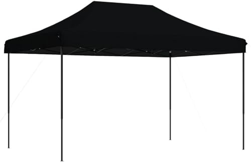HOMELEN Tenda pieghevole per feste, pop-up, colore nero, 440 x 292 x 315 cm, Oxford, in PVC, impermeabile, per matrimoni, festival, per feste in giardino, eventi, barbecue