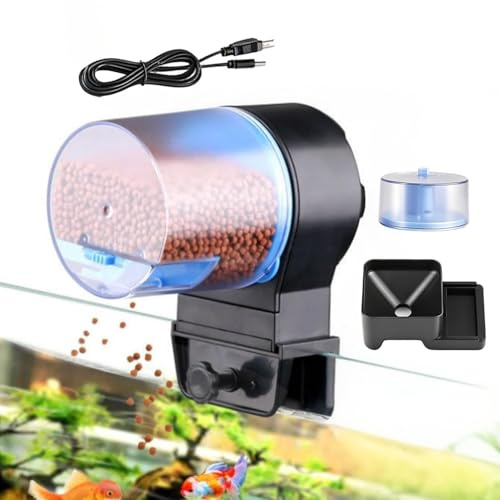 Fiskmatare automatisk automat, 3-lägen, justerbara husdjurstillbehör | akvarium matare dispenser för sköldpadda Betta | för damm sötvatten resor semester