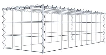 GABIONA Cesta de piedra de gavión rectangular, malla de 10 x 10 cm, profundidad de 40 cm, cesta de cultivo tipo 3, cierre de espiral, galvanizado (100 x 30 x 40 cm)