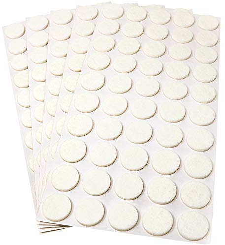 Adsamm® / 250 x Selbstklebende Filzgleiter/Weiß/ø 22 mm/Rund/Möbelgleiter aus Filz mit 3.5 mm Stärke/Möbel- und Bodengleiter