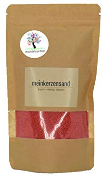 KERZENSAND Wachsgranulat 200g oder 400g in verschiedenen Farben (inkl. Docht) - Palmwachs Kerzengranulat - universal einsetzbar - kreativ - vielseitig - dekorativ (200g, Rot)