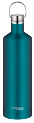 THERMOcafé by THERMOS TC TRAVELER BOTTLE teal mat 0,75l, Thermosflasche aus Edelstahl, 12h heiß & 24h kalt, absolut dicht für Schule, Büro, Wasserflasche mit Griff, isolierte Trinkflasche