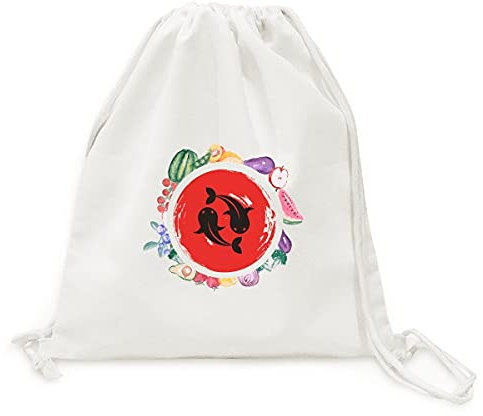 Beauty Gift poisson résumé brosse le japon Sac en tissu pliable à sangle pour fruits et légumes