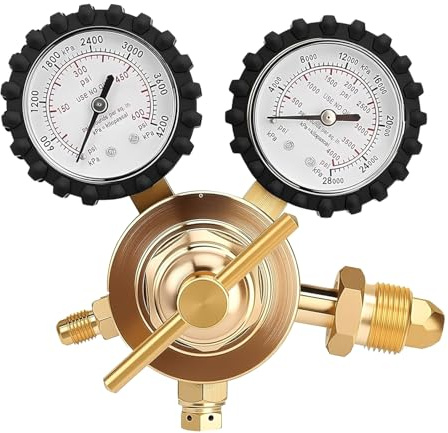 Nitrogen Regulator with 0-600 PSI Delivery Pressure, 60 Hose CGA580 Inlet Connection and 1/4'' Male Flare Outlet Connection