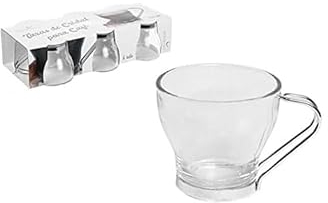 Cm 101596 Taza Cristal Pack 6 Cafe Asa Metal 100Ml